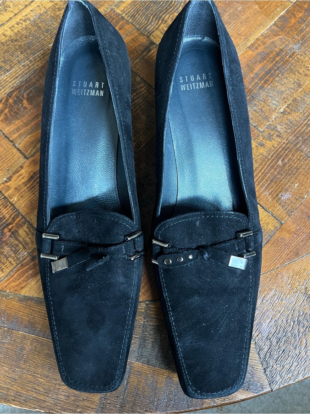 Stuart Weitzman kitten heel black suede size 8